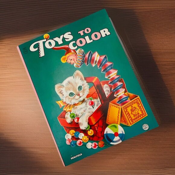 Other - Vintage 1950s Saalfield TOYS TO COLOR Coloring Book Decor Childrens